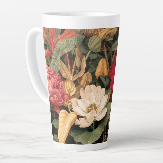 Tasse Latte Vintage Botanical Illustration (Angle gauche)