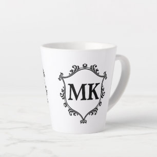 Tasse Latte Vintage bouclier royal nom personnalisé monogramme