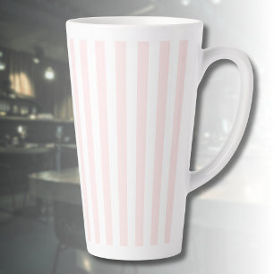 Tasse Latte Vintage classique pêche vive & blanc Grandes Pâtes