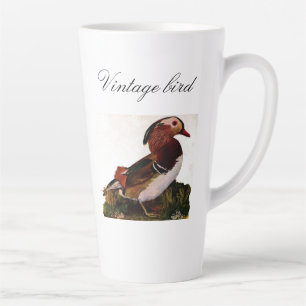 Tasse Latte Vintage Cute Canard Colorful Bird and Folid