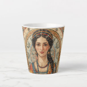 Tasse Latte Vintage, Femmes de la Grèce Antique Style, Mosaïqu