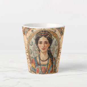 Tasse Latte Vintage, Femmes de la Grèce Antique Style, Mosaïqu