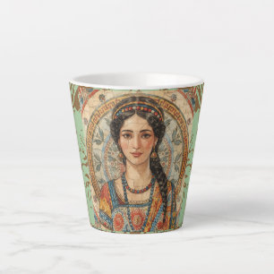 Tasse Latte Vintage, Femmes de la Grèce Antique Style, Mozaik,