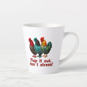Tasse Latte Vintage Funny Chicken Rétro Agricole de volaille d