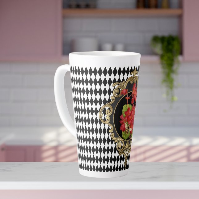Tasse Latte Vintage Harlequin (Créateur téléchargé)