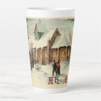 Vintage Noël paroissiens de l'église à la messe de