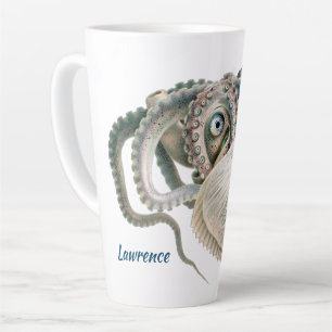 Tasse Latte Vintage Octopus Argonaut, Marine Life Animaux
