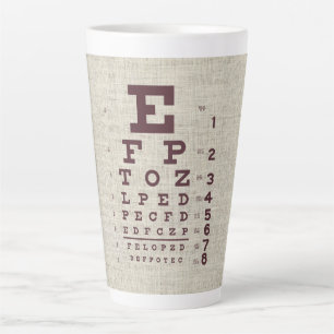 Tasse Latte Vintage OEil Graphique sur Burlap