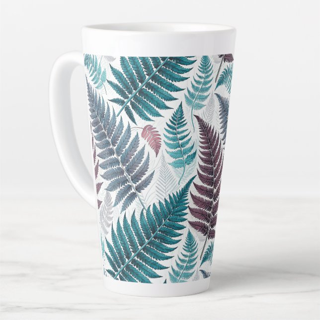 Tasse Latte Vintage-style botanical fern leaves (Angle gauche)