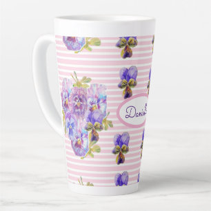 Tasse Latte Viola Vintage de la floraison de la sanseuse Latpe