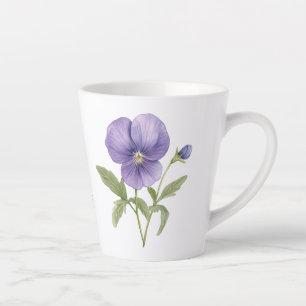 Tasse Latte Violets Février Fleur de naissance