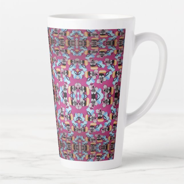 Tasse Latte Violettes Douces Et Mobilier (Droite)