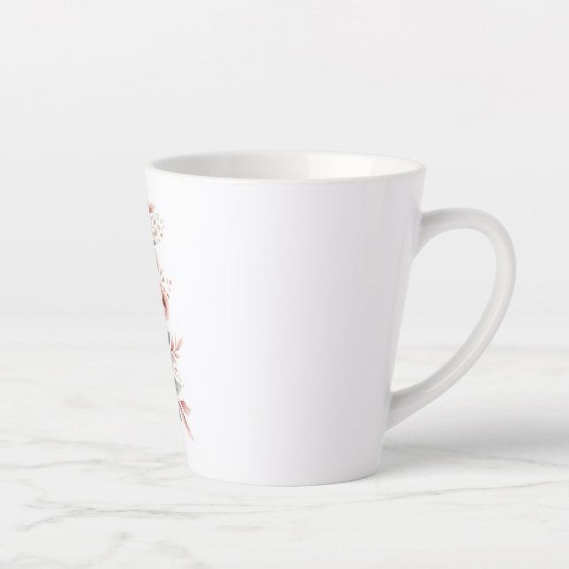 Tasse Latte Violon aux fleurs. (Droite)