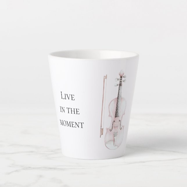 Tasse Latte Violon Rose Blush (Devant)