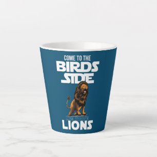 Tasse Latte Visage de lion drôles de lions oiseaux côté nous a