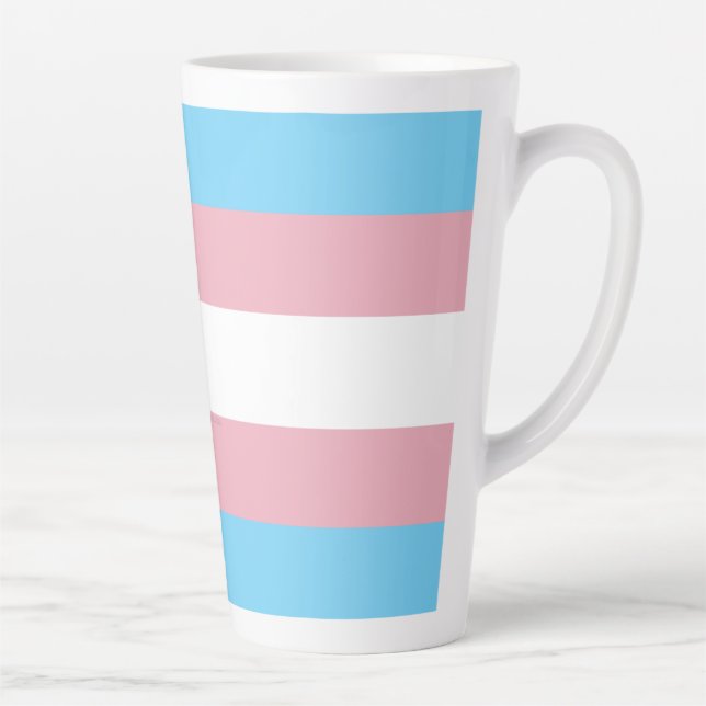 Tasse Latte Visibilité du drapeau de fierté transgenre de Slip (Droite)