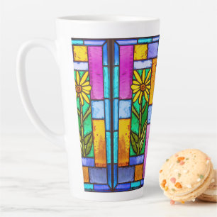 Tasse Latte Vitrail Jaune marguerite