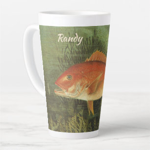 Tasse Latte Vivaneau rouge par Kilbourne, Vie marine vintage