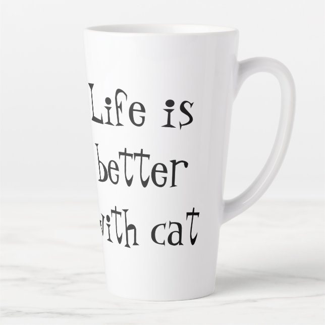 Tasse Latte Vivre mieux avec le chat (Droite)