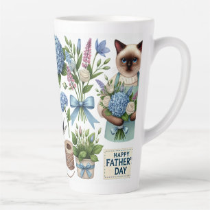 Tasse Latte Voeux de Fête des pères Amoureux des chats pour le