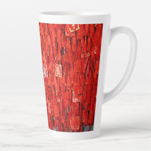 Tasse Latte Voeux rouges