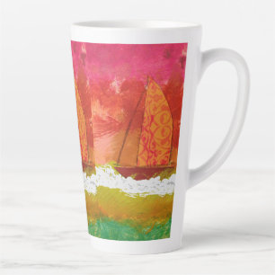 Tasse Latte Voile Ciel rouge