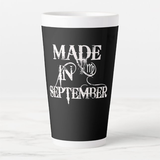 Tasse Latte Voir septembre | Cadeau d'anniversaire | Virgo Zod (Devant)