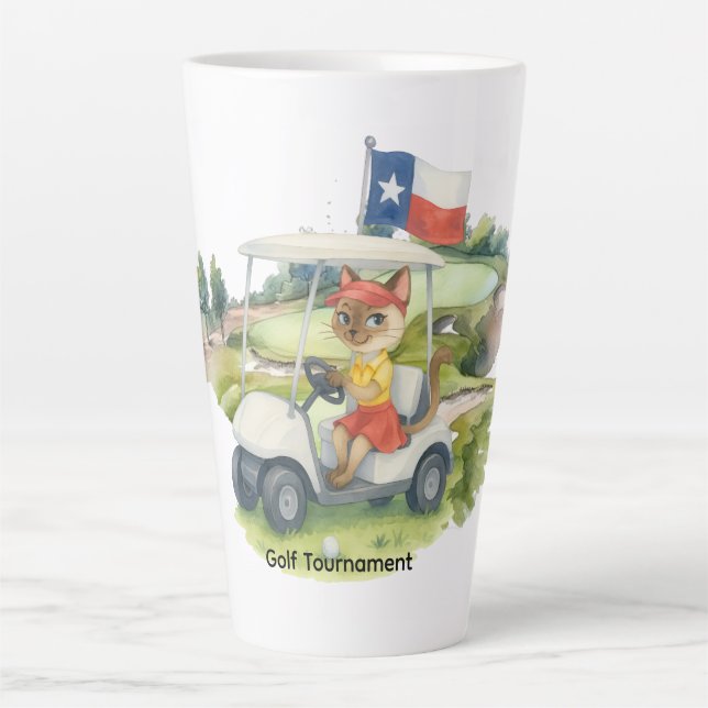 Tasse Latte voiturette de golf du Texas (Devant)