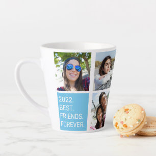 Tasse Latte VOS PHOTOS Texte Personnalisé