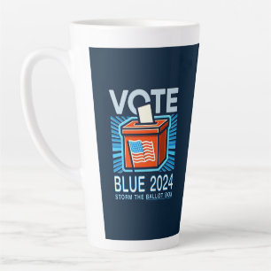 Tasse Latte Vote Bleu 2024 Bulletin de vote Élection président