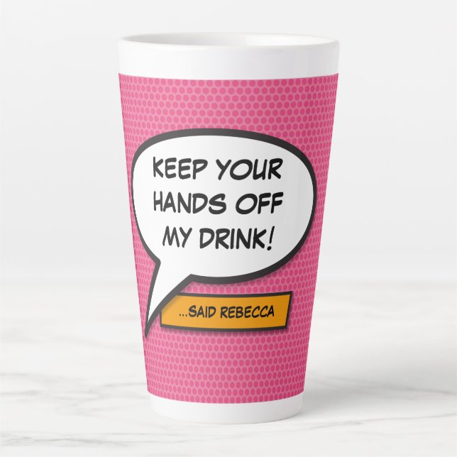 Tasse Latte Votre bulle de message de discours Fun Retro Bande (Devant)
