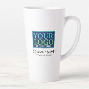 Tasse Latte Votre logo, nom d'entreprise et promotion du site 
