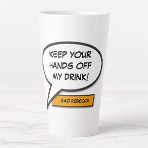 Tasse Latte Votre message Voix Bubble Amusant Retro Comique Li