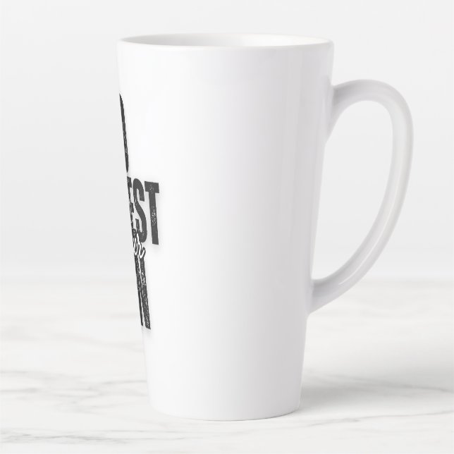 Tasse Latte Votre Script sur Fond Noir (Droite)