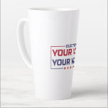 Tasse Latte Votre vote Votre police de couleur Voice<br><div class="desc">L'image montre l'inscription "VOTRE VOTE VOTRE VOIX" dans une typographie claire et moderne. Le message souligne l'importance des élections et de la participation politique.</div>