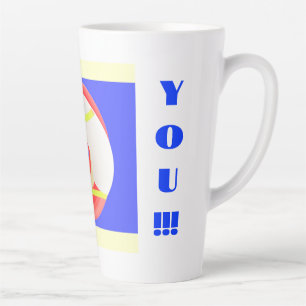Tasse Latte Vous aimez Royal Blue avec des mots