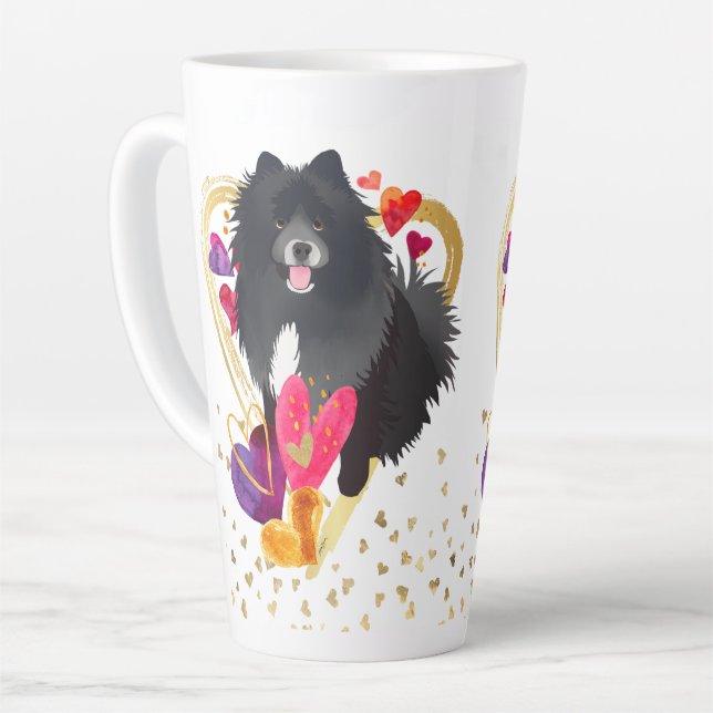 Tasse Latte VOUS FAITES PASSER MON COEUR BLER -Lapphund latte  (Angle gauche)