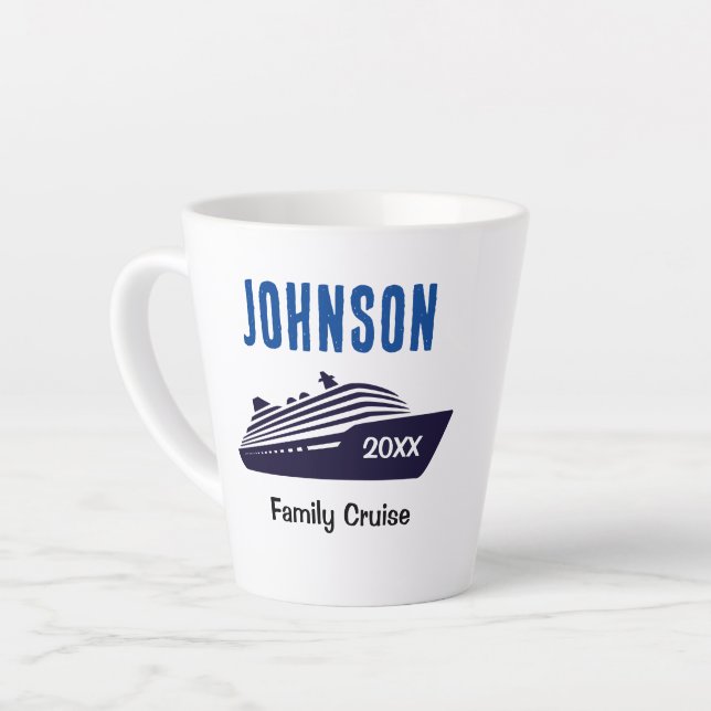Tasse Latte Voyage de croisière en famille Cadeau de croisière (Angle gauche)