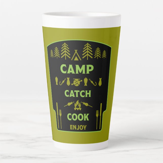 Tasse Latte Voyage De Pêche Et De Camp (Devant)