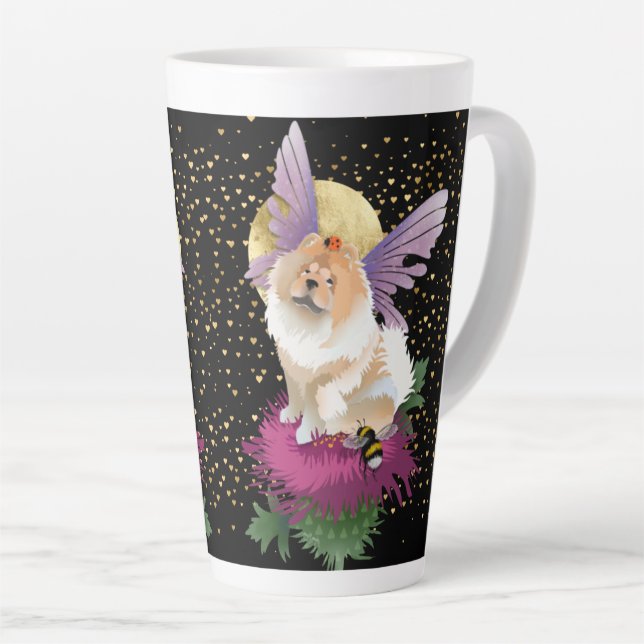 Tasse Latte VOYEZ-MOI SUR LA LUNE - Chow-Latte Mug- noir (Angle droit)
