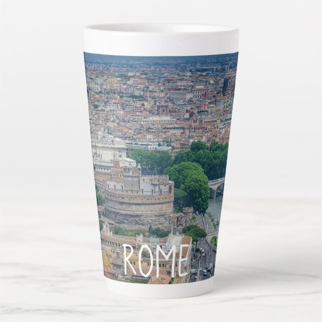 Tasse Latte Vue sur le centre historique de Rome (Devant)