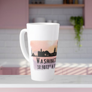Tasse Latte Washington DC Skyline Latitude and Longitude 