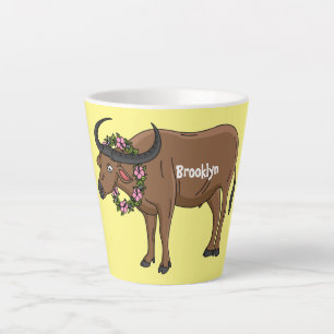 Tasse Latte Water buffalo with flowers