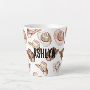 Tasse Latte Western Cowgirl Pink Casquettes Brown