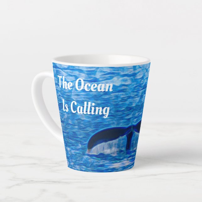 Tasse Latte Whale Tail Blue Ocean appelle (Angle gauche)
