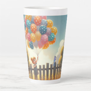 Tasse Latte Whimsical/mignon ballon art