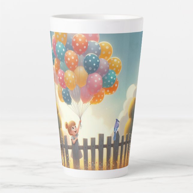 Tasse Latte Whimsical/mignon ballon art (Devant)