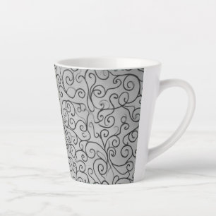 Tasse Latte Whimsical noir Motif Abstrait coloré
