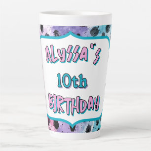 Tasse Latte Whimsical Pastel Dalmatian Spots Anniversaire