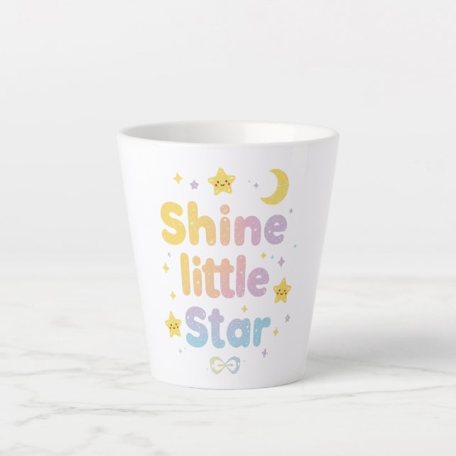 Tasse Latte Whimsical "Shine Little Star" for Kids Room (Devant)